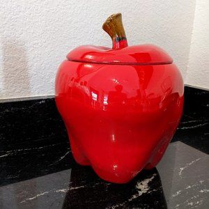 Rare Vtg Large Red Apple Cookie Jar by Doranne of California J 111 USA MADE